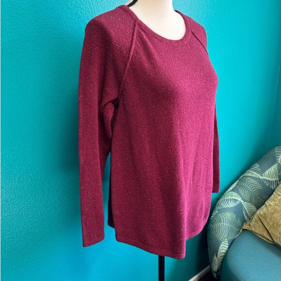 Karen Scott Maroon Confetti Knit Pullover Sweater Women's Small - Picture 3 of 10